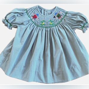 Remember Nguyen Smocked Scarecrow Dress 24M Fall Harvest Gingham